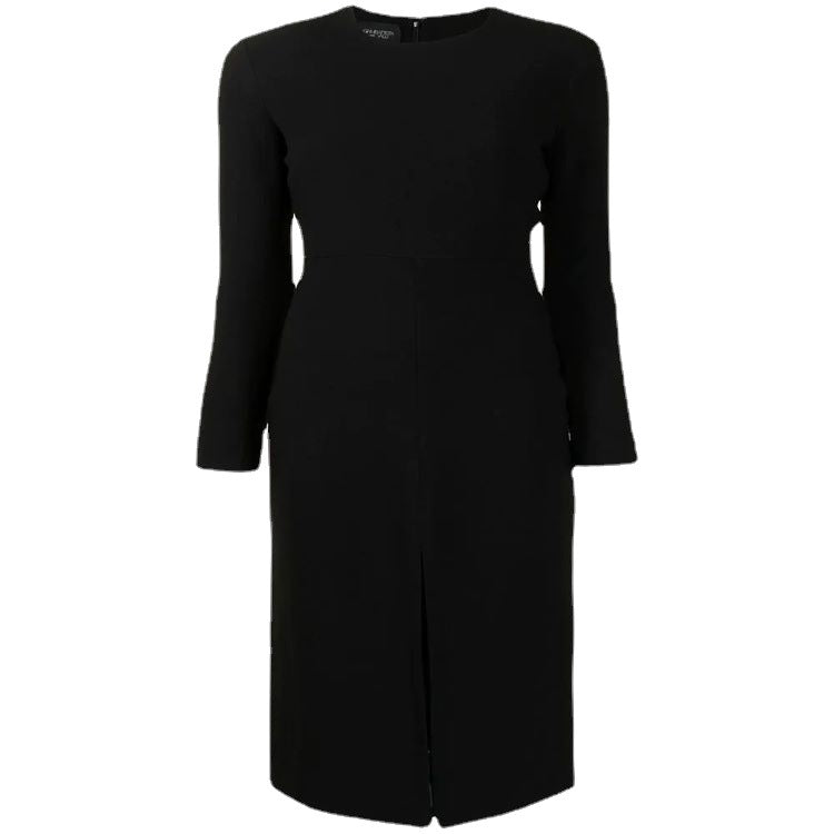 Damen Tailliertes Midikleid mit langem Arm, vorderlichem Schlitz und cleanem Tailoring Echoarchiv