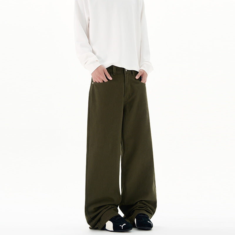 Herren Weit geschnittene Baumwoll-Denim-Jeans mit geradem Bein und cleanem Minimaldesign Echo Archiv