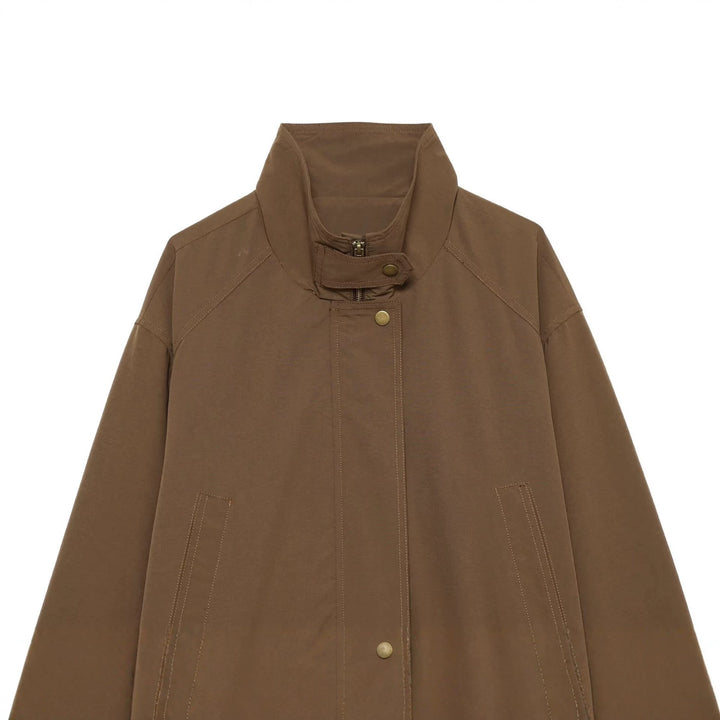 Damen Übergangsjacke mit Stehkragen, Tunnelzug und Utility-Taschen Echo Archiv