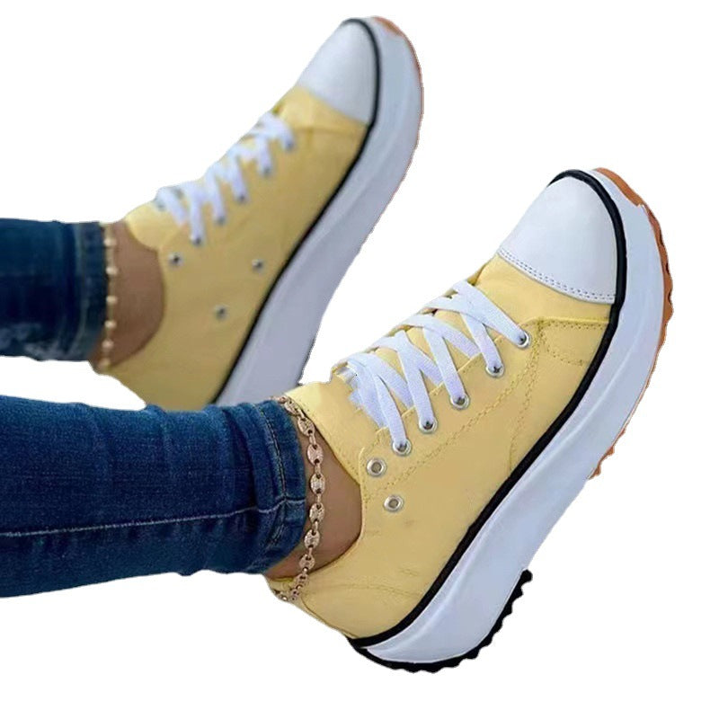 Damen nan Plateau-Canvas-Sneaker mit profilierter Gummilaufsohle und verstärkter Zehenkappe Echo Archiv