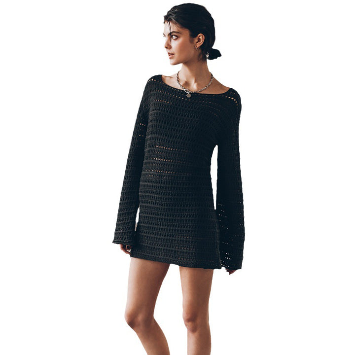 Damen gehäkeltes Minikleid mit langen Ärmeln Echo Archiv