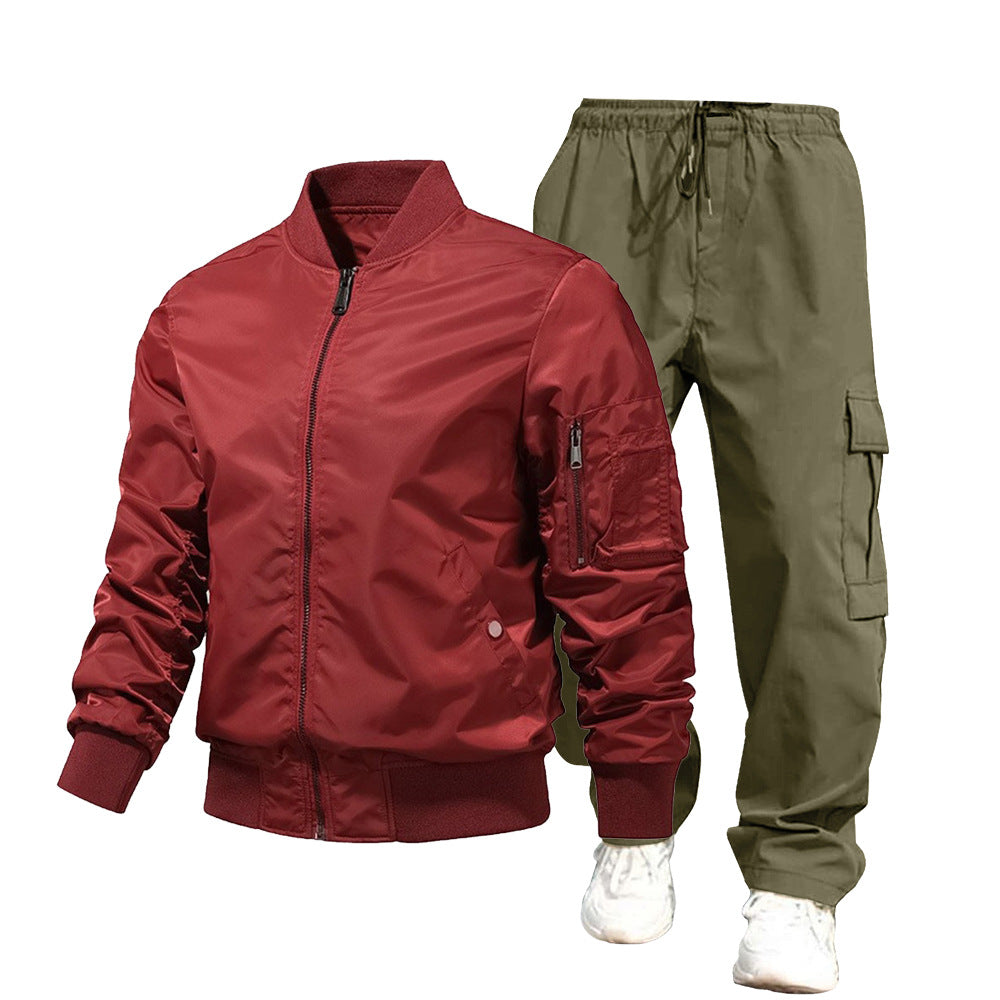 Herren urbane Bomberjacke und Cargo-Hosen Set Echo Archiv