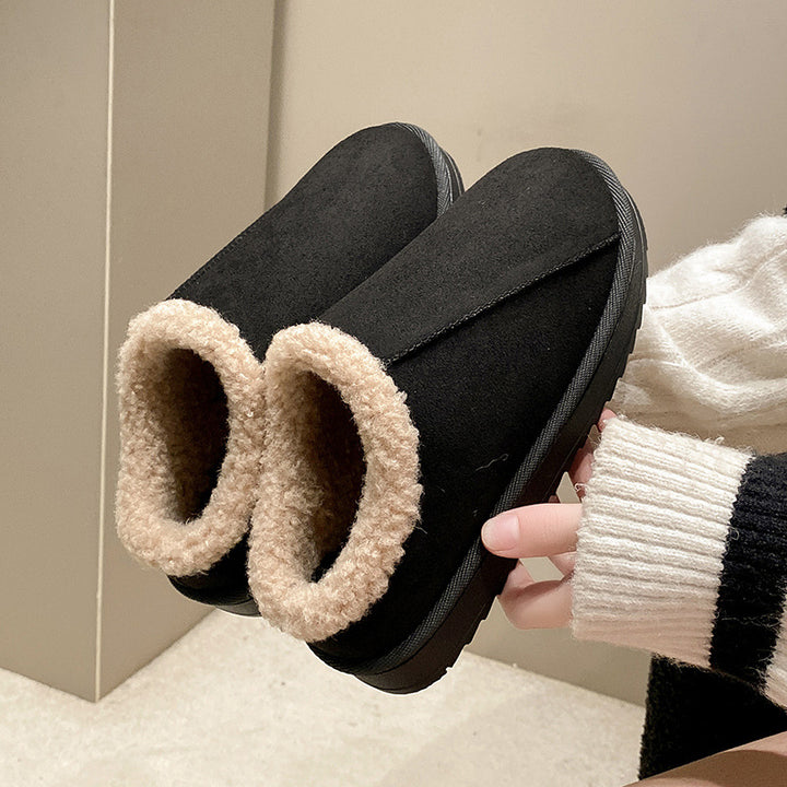 Damen Gefütterte Winter‑Slipper mit Kunstfellbesatz und profilierter Gummisohle Echo Archiv