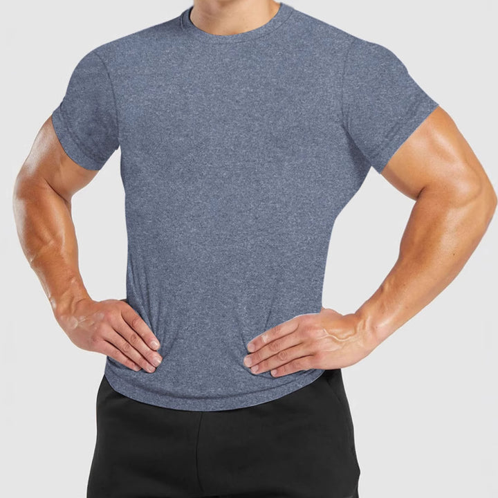 Herren nan tailliertes Rundhals-Leistungsshirt mit elastischem Seitenkeil und flachen Nähten Echo Archiv