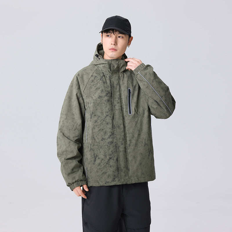 Herren Technische Regenjacke mit verschweißten Nähten und reflektierenden Details Echo Archiv