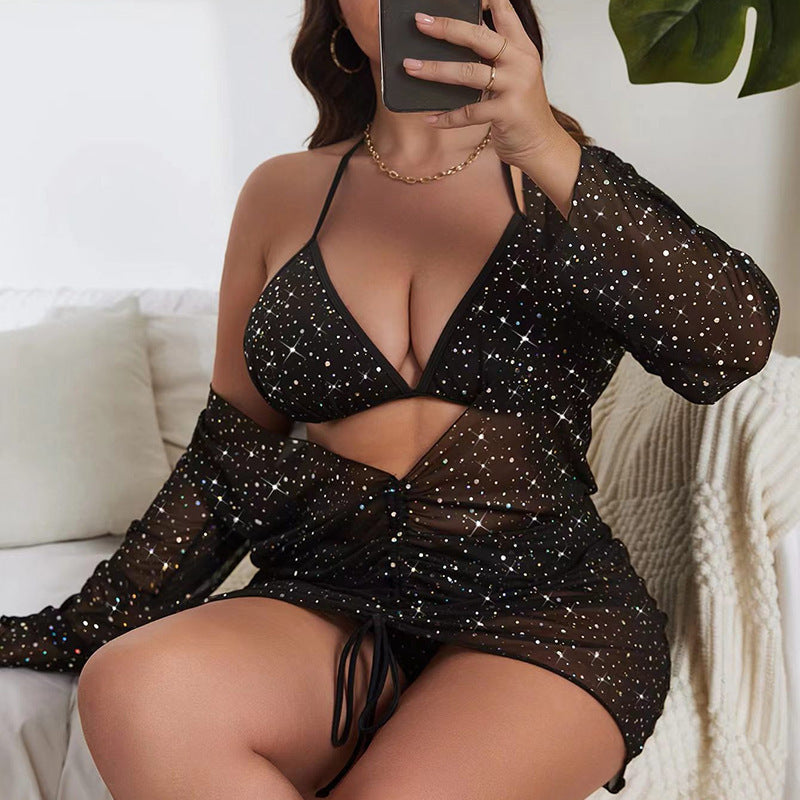 Damen Strandkleid mit gebundenem Ausschnitt und transparentem Design Echo Archiv