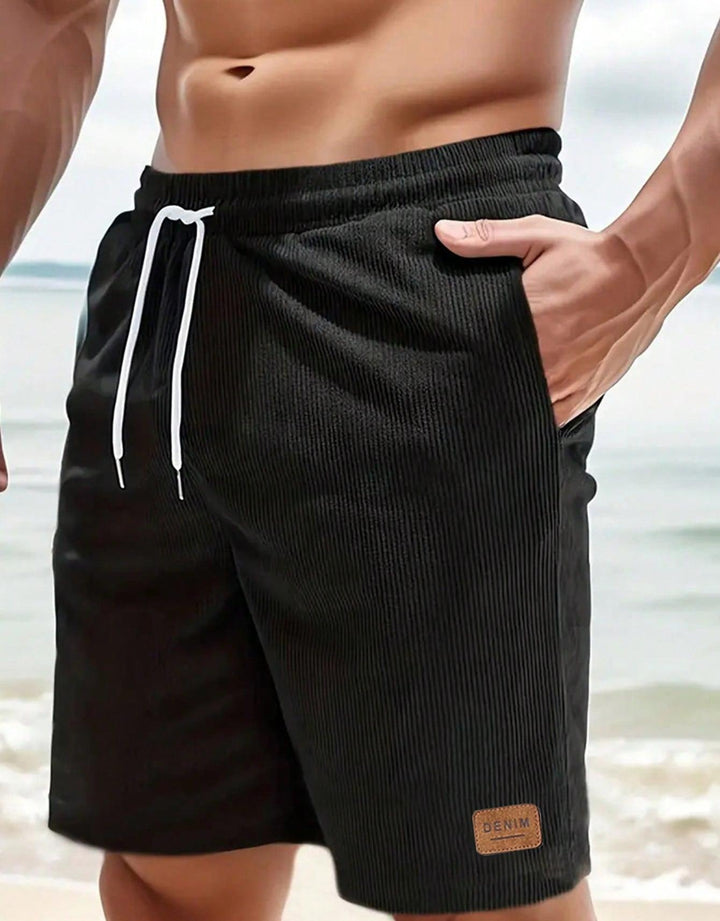 Herren lässige Denim-Shorts mit elastischem Bund und Seitentaschen Echoarchiv