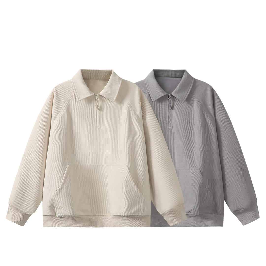 Unisex Halbzip‑Sweatshirt mit Waffelstruktur und Kängurutasche Echoarchiv
