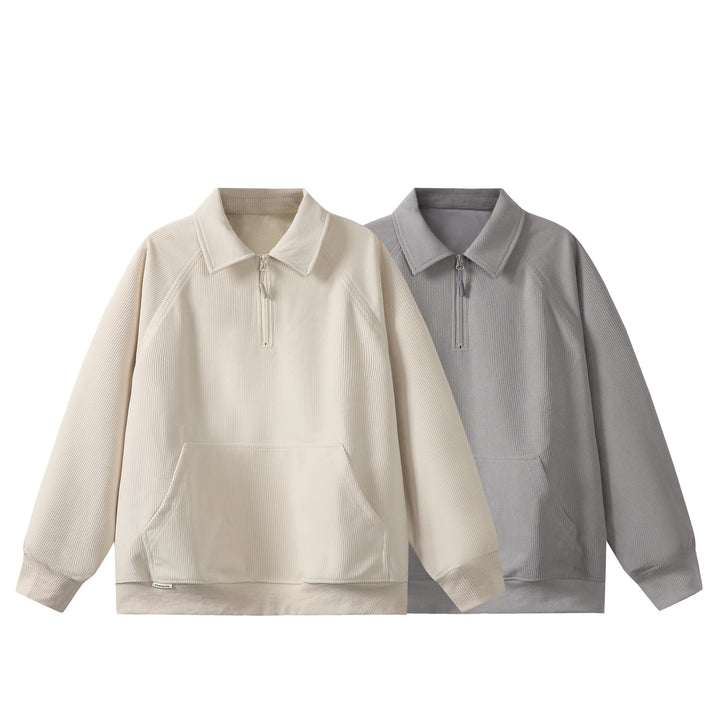 Unisex Halbzip‑Sweatshirt mit Waffelstruktur und Kängurutasche Echoarchiv