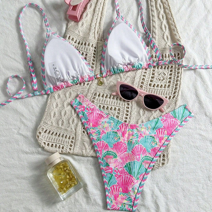 Damen Triangel-Bikini-Set mit trendy Muschel-Muster Echo Archiv