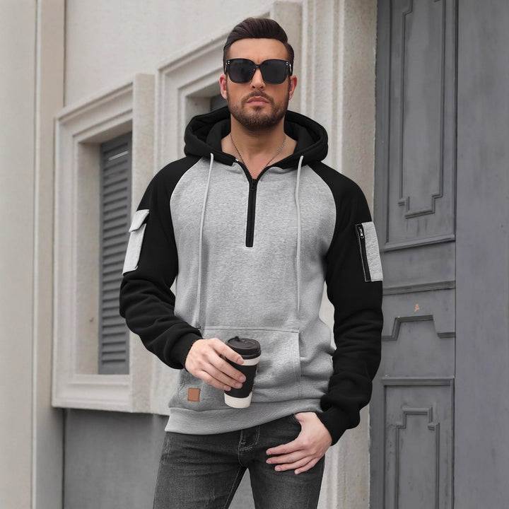 Herren Modischer Kapuzenpullover mit praktischen Reißverschluss-Details und sportlichem Schnitt Echoarchiv