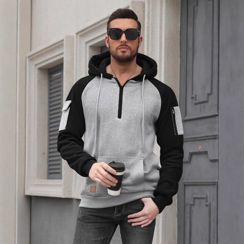 Herren Modischer Kapuzenpullover mit praktischen Reißverschluss-Details und sportlichem Schnitt Echoarchiv