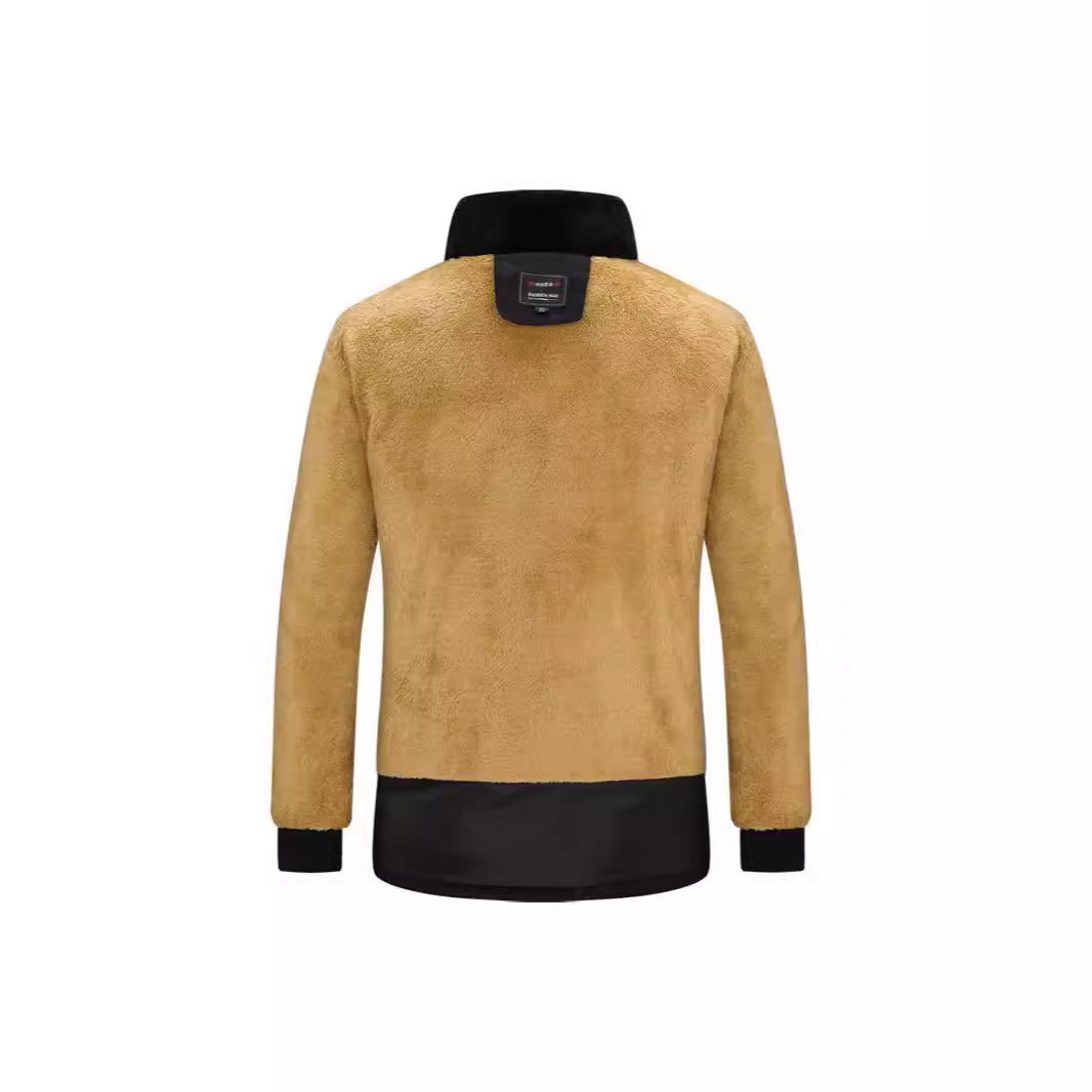 Herren Wattierter Parka mit durchgehendem Teddyfutter abnehmbarer Kapuze und Multifachtaschen – Marzano