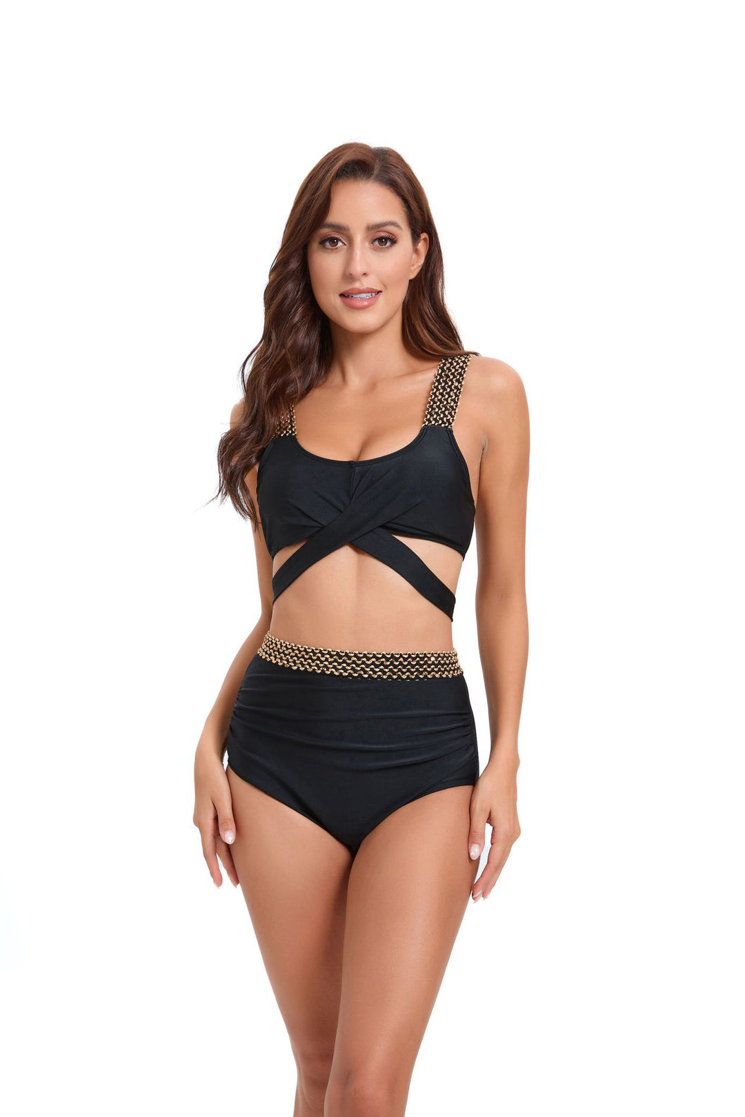 Damen Sportliches Bikini-Set mit raffiniertem Wickeldesign und verstellbaren Trägern Echo Archiv