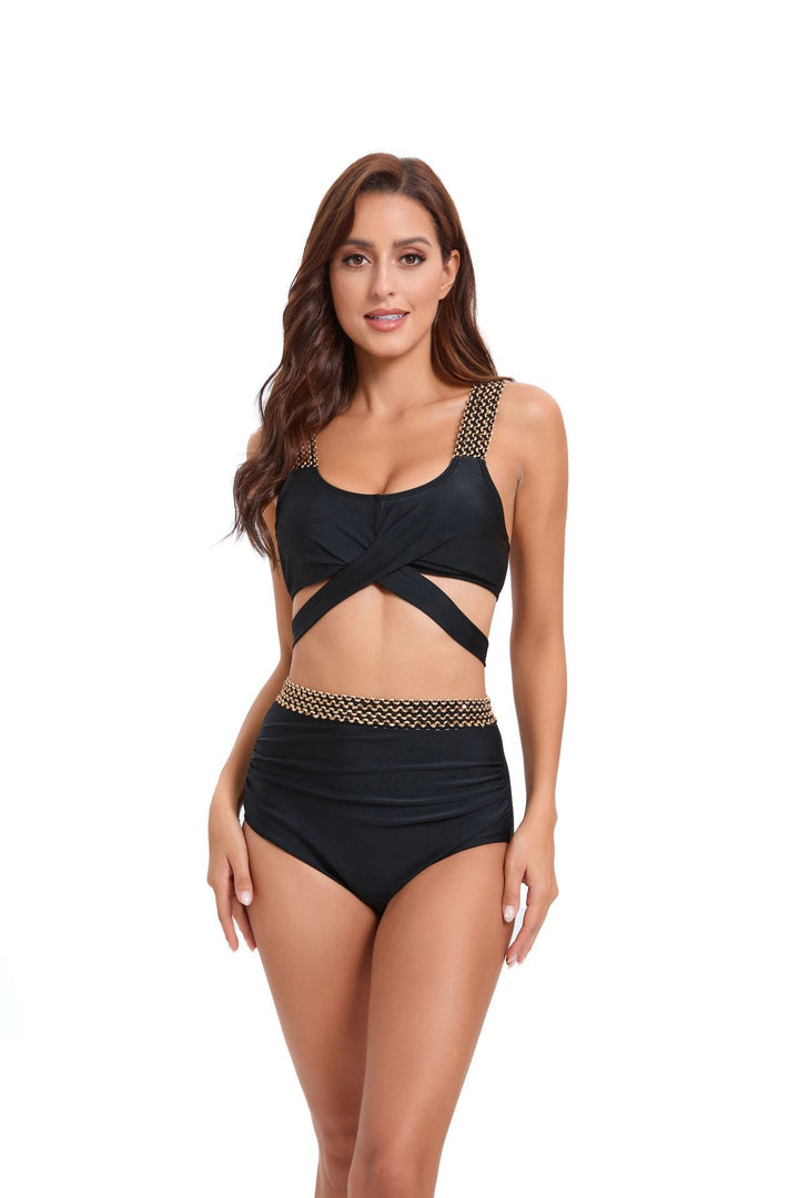 Damen Sportliches Bikini-Set mit raffiniertem Wickeldesign und verstellbaren Trägern Echo Archiv