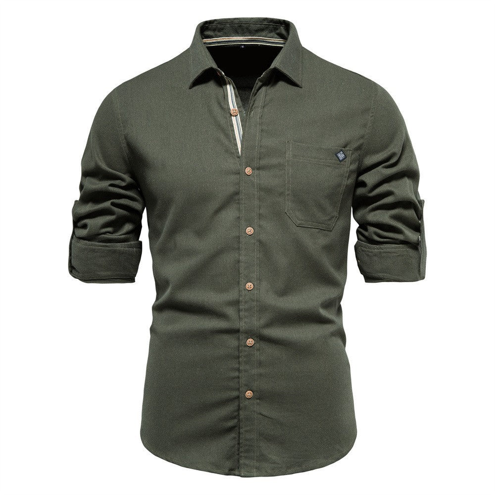 Herren Button-Down Hemd aus robustem Baumwollmix mit praktischem Brusttasche Echoarchiv