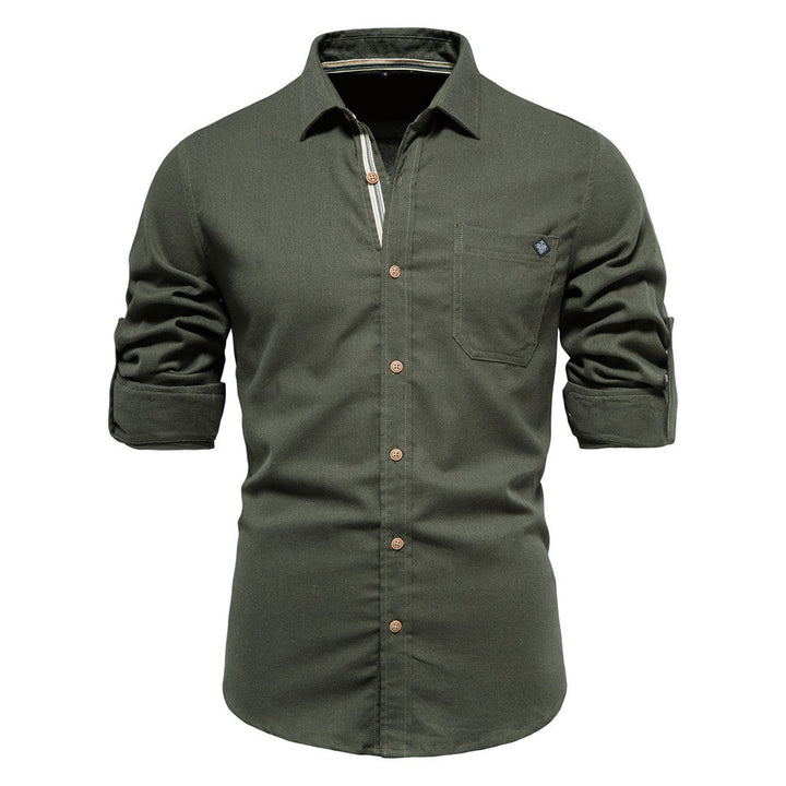 Herren Button-Down Hemd aus robustem Baumwollmix mit praktischem Brusttasche Echoarchiv