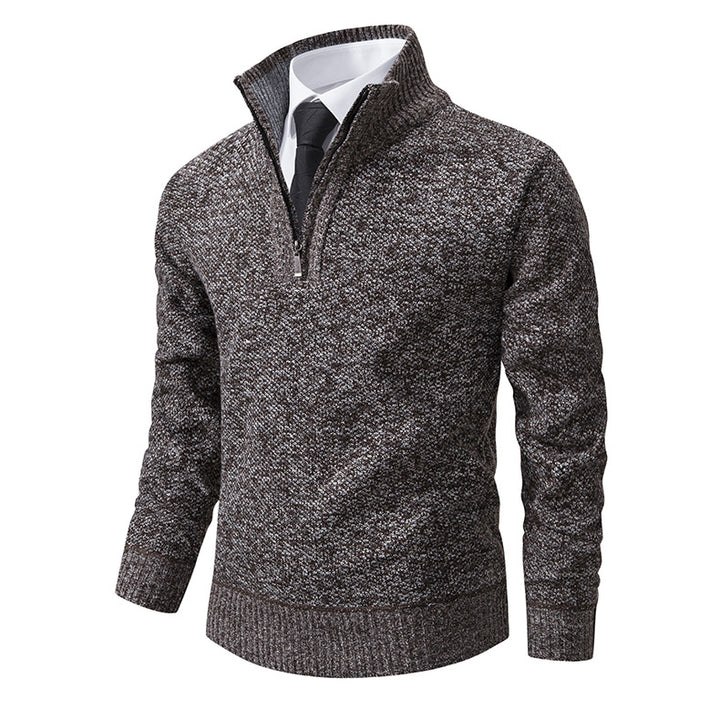 Herren Pullover mit Stehkragen und attraktivem Zipper Echoarchiv