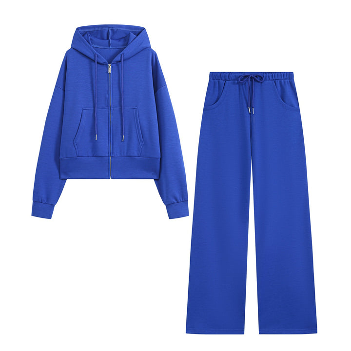 Damen Cropped Zip‑Hoodie mit Kapuze, Kängurutasche und tailliertem Saum Echo Archiv