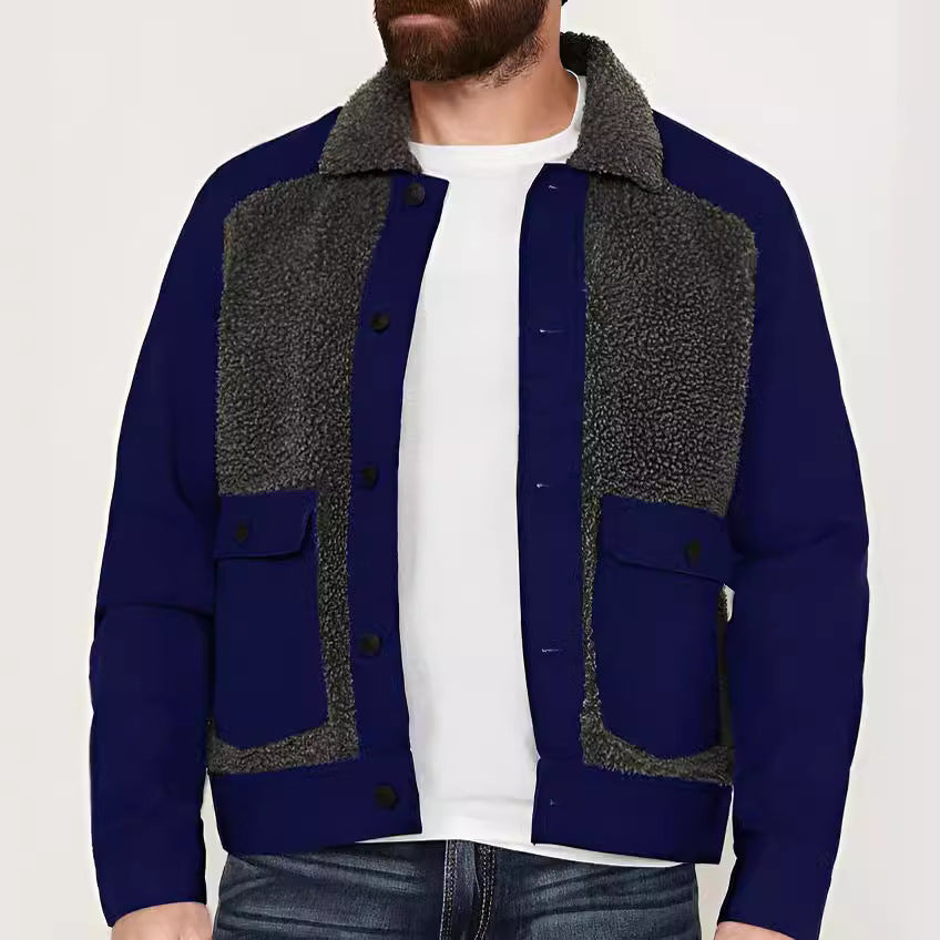 Herren lässige Fleece-Jacke mit strukturiertem Kragen Echoarchiv