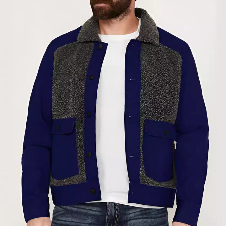 Herren lässige Fleece-Jacke mit strukturiertem Kragen Echoarchiv