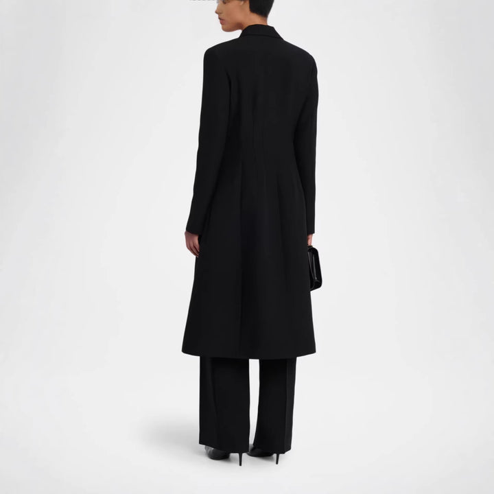 Damen Taillierter Abendlicher Mantel-Blazer mit Satinrevers und schlanker Silhouette Echoarchiv