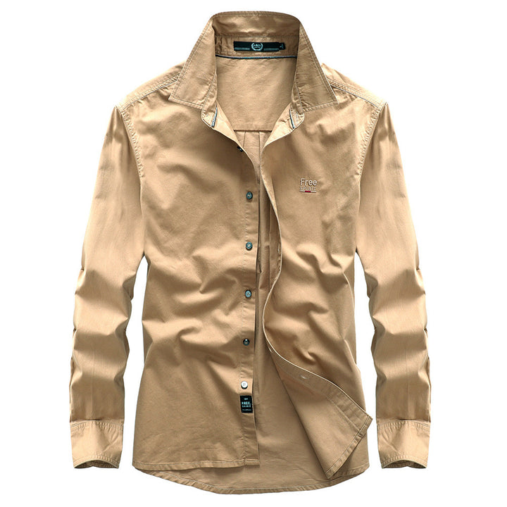 Herren Casual-Hemd aus Baumwollmix mit Kentkragen und dezentem Logo – Arvello