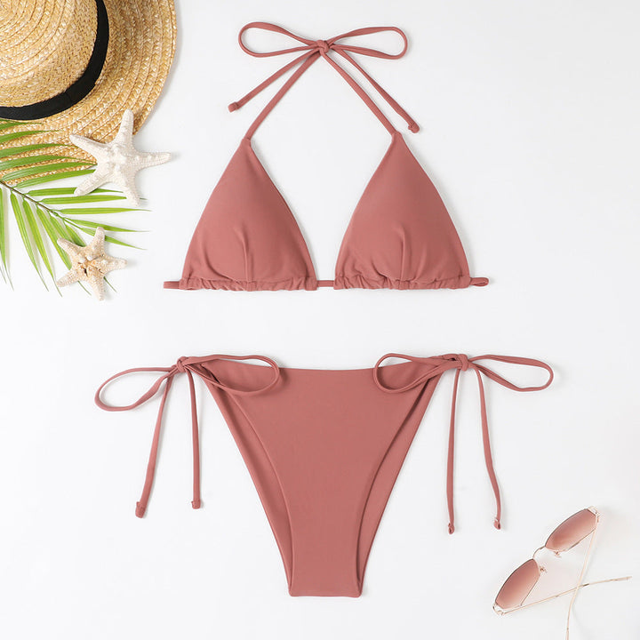 Damen Triangel-Bikini mit verstellbaren BindEchoarchivändern und raffinierten Details Echoarchiv