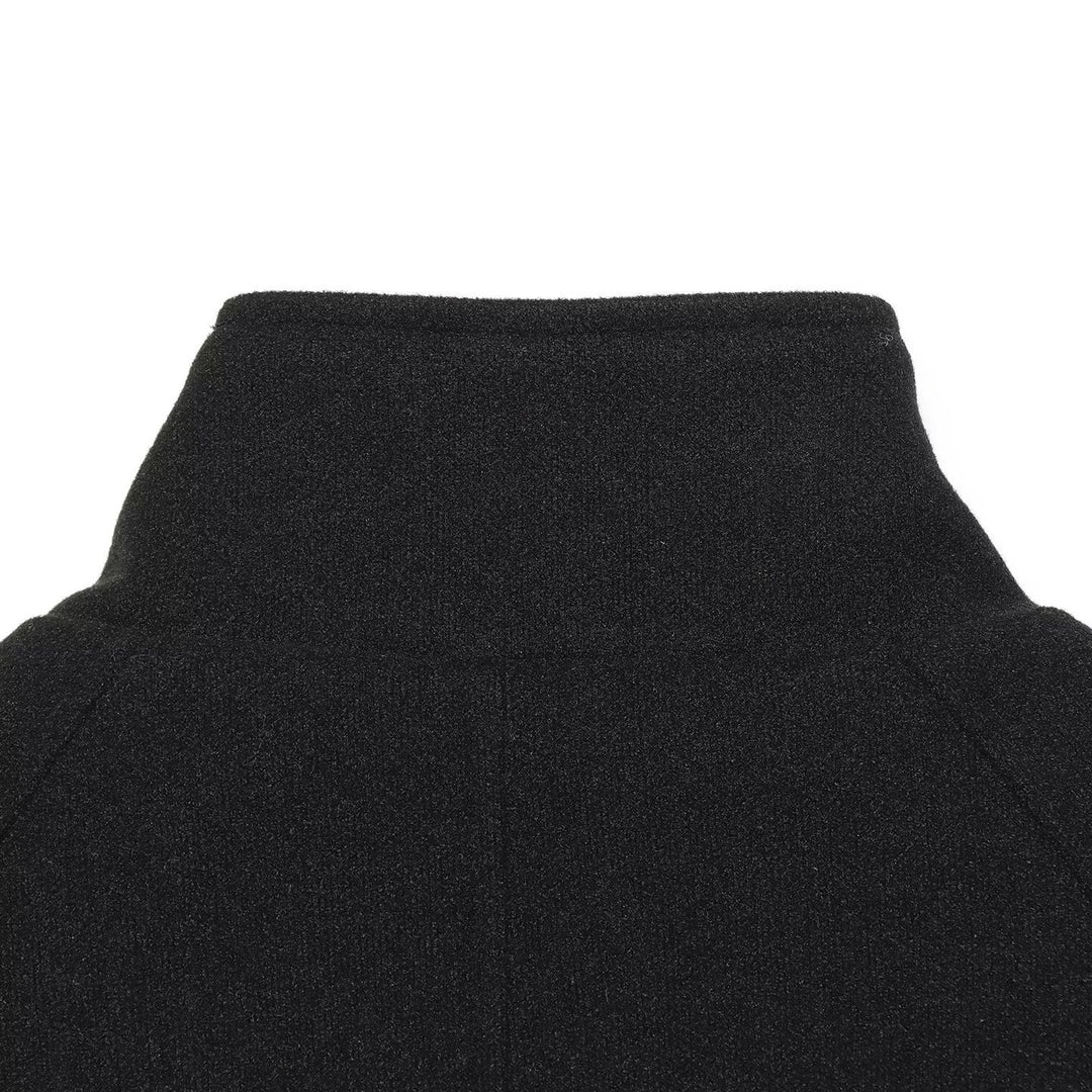 Damen Kurzer Doppelreihiger Wollmix-Cape‑Mantel mit hohem Stehkragen Echoarchiv