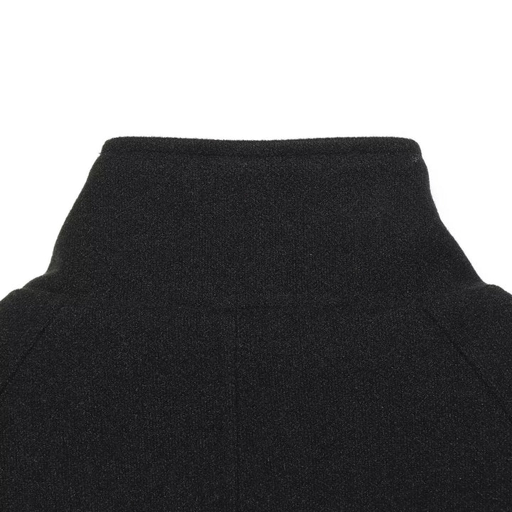 Damen Kurzer Doppelreihiger Wollmix-Cape‑Mantel mit hohem Stehkragen Echoarchiv