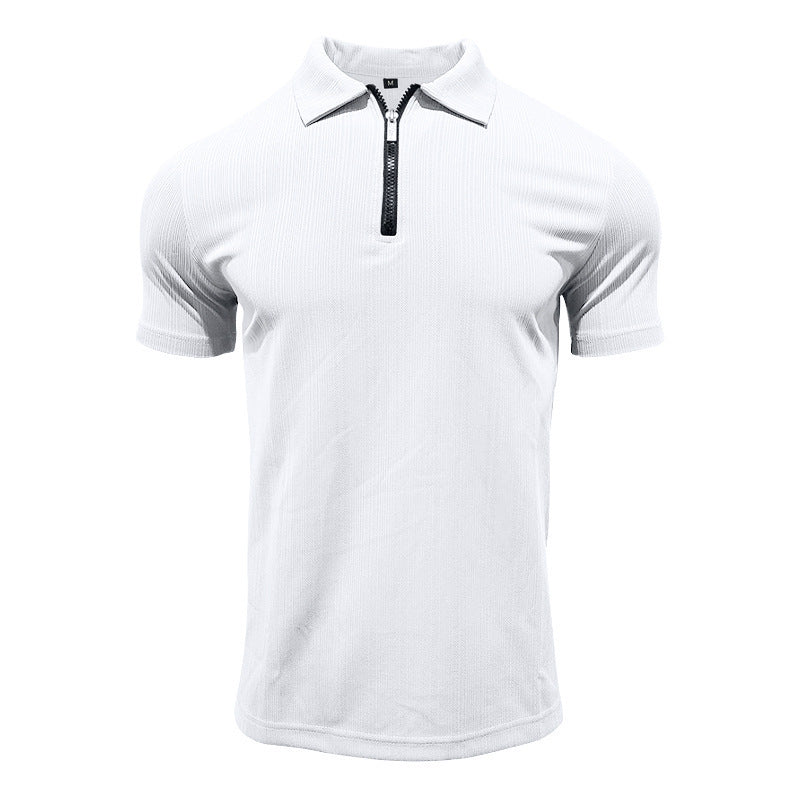 Herren Poloshirt mit modernem Reißverschluss und atmungsaktiver Struktur Echoarchiv