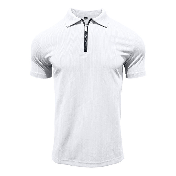 Herren Poloshirt mit modernem Reißverschluss und atmungsaktiver Struktur Echoarchiv