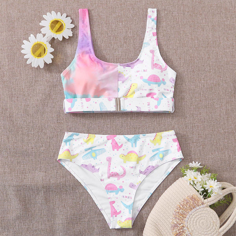Damen Bunte Dinosaurier-Print Bikini-Set Echo Archiv