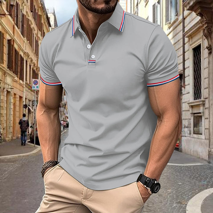 Herren modisches Poloshirt mit kontrastierenden Details Echoarchiv