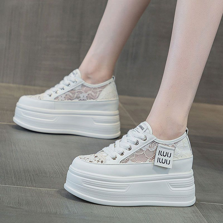Damen Chunky Plateausneaker mit atmungsaktiver Mesh-Oberfläche und modischer Schnürung Echo Archiv