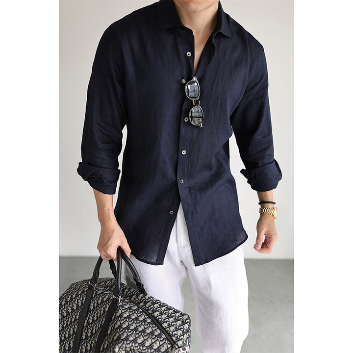 Herren Langarmhemd mit modernem Farbblock-Design Echoarchiv