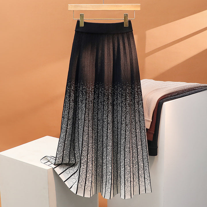 Damen Plissierter Maxirock mit elegantem Farbverlauf Echo Archiv