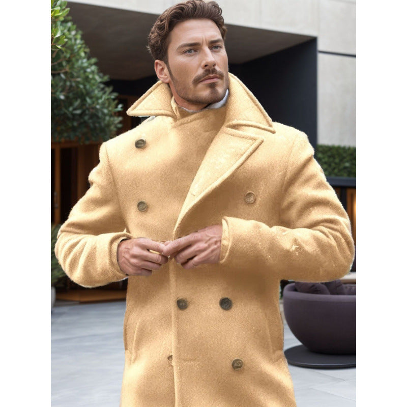 Herren eleganter Woll-Doppeleffekt-Mantel Echoarchiv