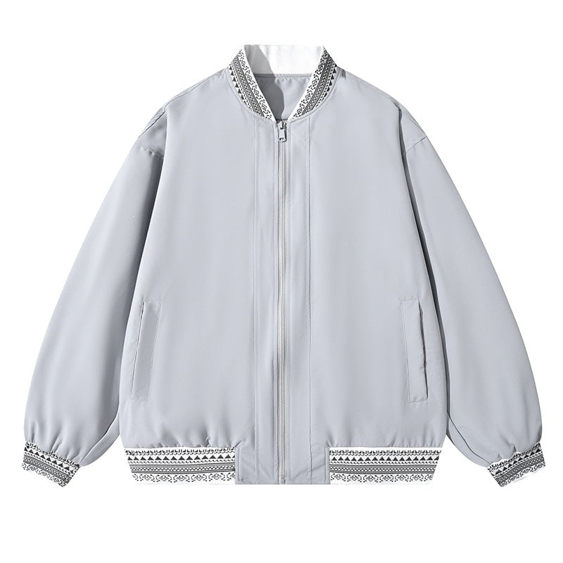 Damen Oversize Bomberjacke mit folklorischen Stickborden Echoarchiv