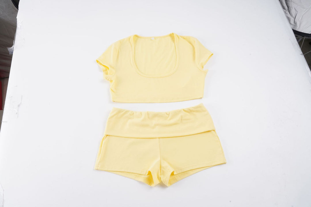 Damen Crop-Top und Shorts Set Echo Archiv