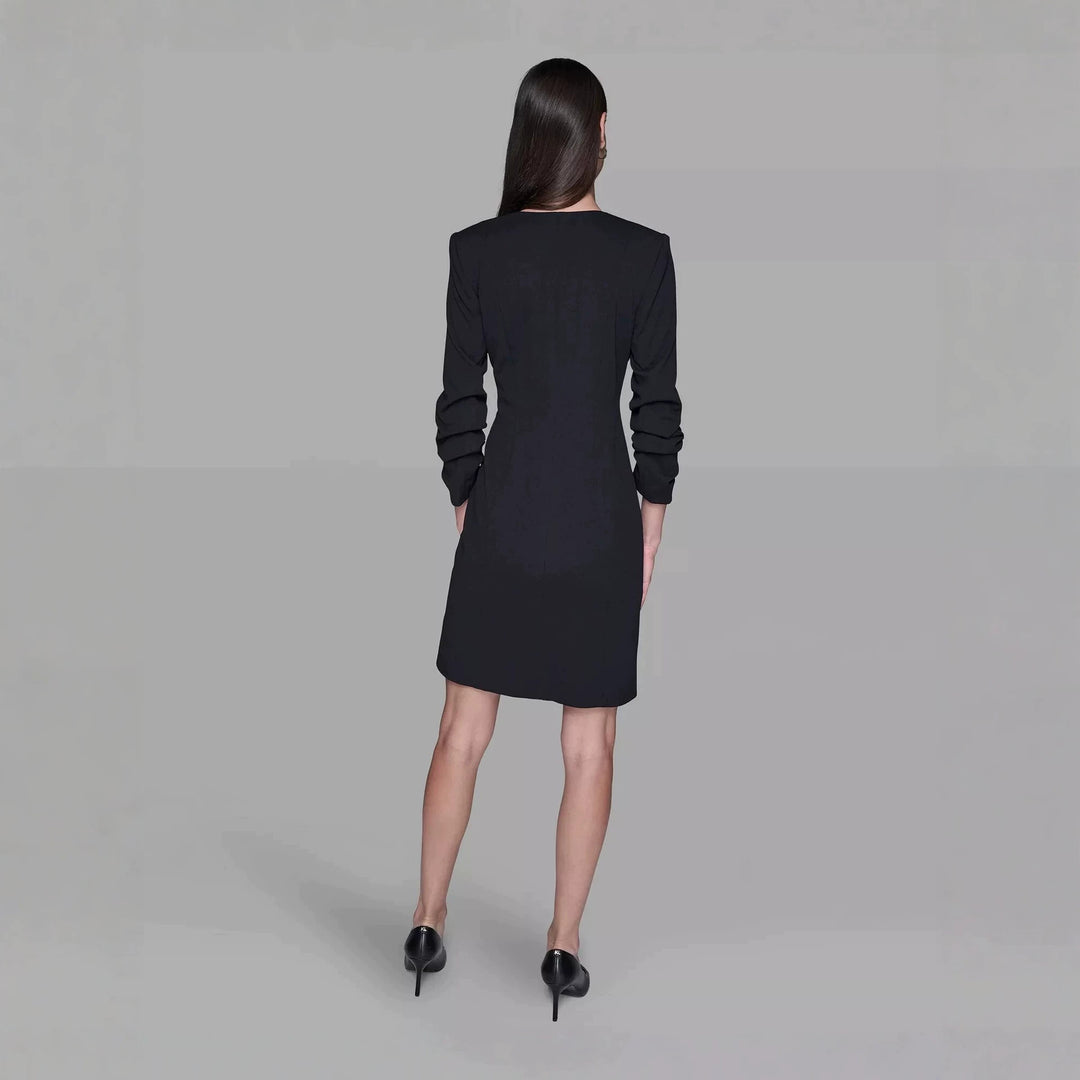 Damen Doppelreihiges Blazerkleid mit kontrastierendem Schalkragen Echoarchiv