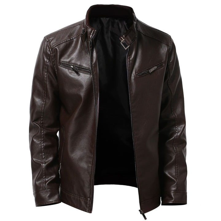 Herren stylische Kunstleder-Motorradjacke im Biker-Stil Echoarchiv