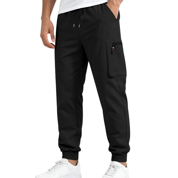 Herren Multifunktionale Slim-Jogginghose mit Cargo-Tasche, Elastischem Tunnelzug und Rippbündchen Echoarchiv