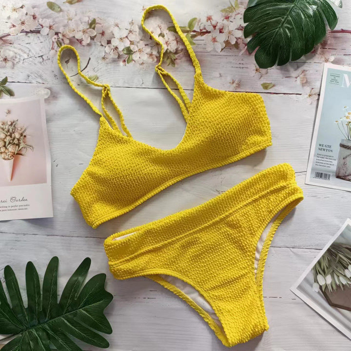 Damen Triangel-Bikini mit elastischem Wellenmuster und komfortablem Schnitt Echo Archiv