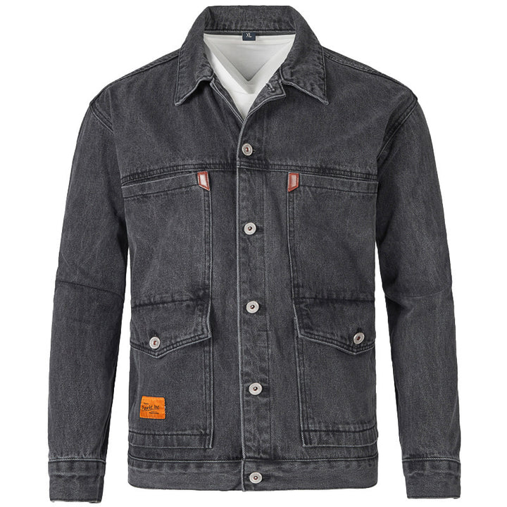 Herren Jeansjacke im modernen Slim-Fit Design mit praktischen Taschen und robusten Nieten Echoarchiv