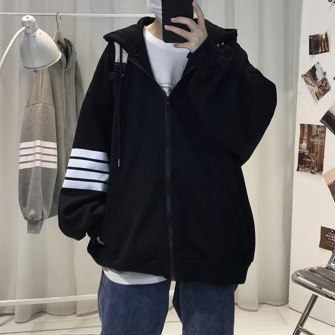 Unisex Bequeme Oversized Kapuzenjacke mit strukturiertem Design – Taviero
