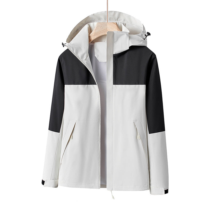 Herren Leichte winddichte Softshell-Regenjacke mit Kapuze und Kontrastbesatz Echo Archiv
