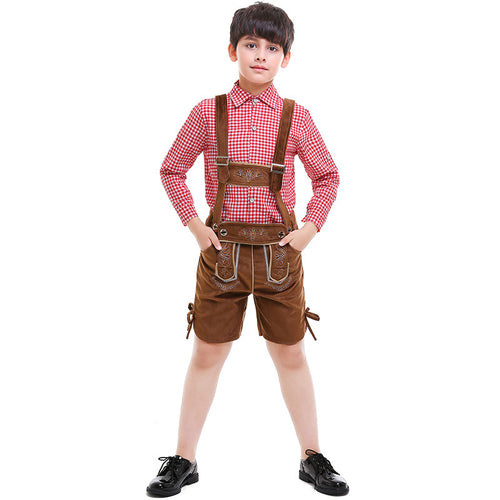 Unisex nan traditionelle Kinderlederhose mit verstellbaren Trägern und feiner Stickerei Echo Archiv