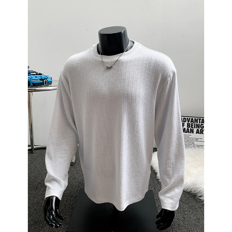 Herren Geripptes Langarmshirt aus Feinstrick mit Rundhalsausschnitt Echo Archiv