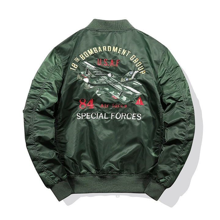 Herren Bomberjacke mit dekorativen Patch‑Applikationen, MA‑1‑Inspiriertes Utility‑Design – Brevano